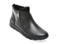 Ghete RIEKER negre, Z0060, din piele naturala