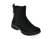 Ghete RIEKER negre, Z7269, din piele intoarsa