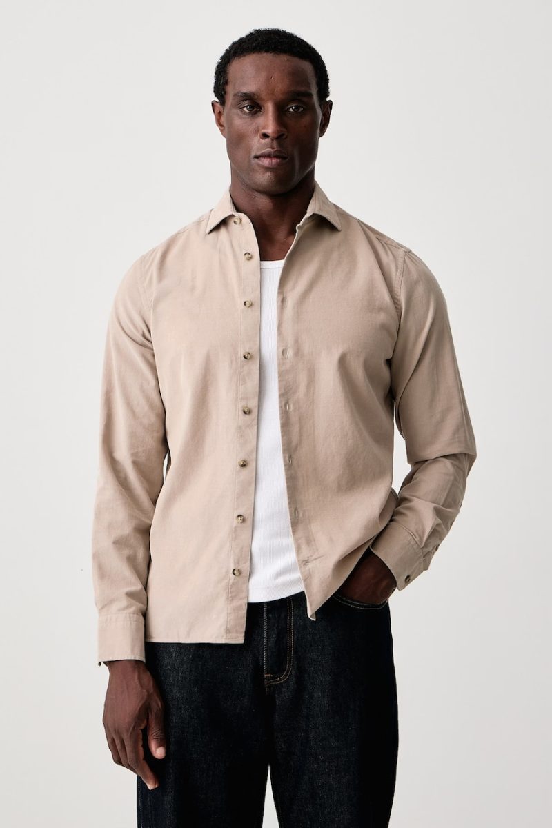 Hackett London  cămașă pentru bărbați din catifea reiată