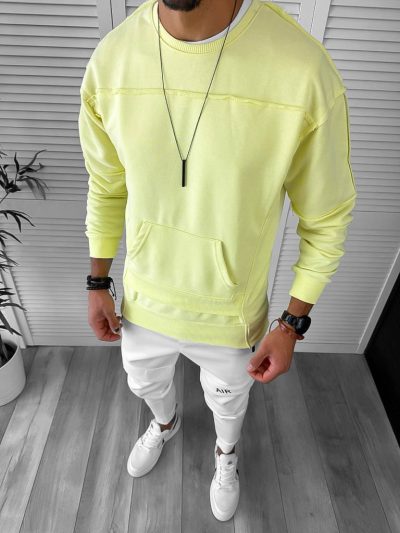 Hanorac barbati galben slim fit K151  D5-5.3