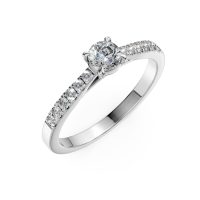 Inel de logodna din aur alb cu diamant de 0.2ct si diamante de 0.1ct