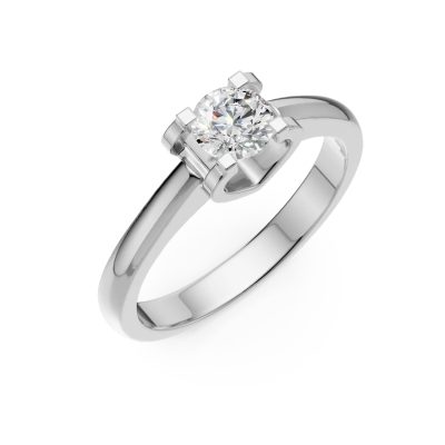 Inel de logodna din aur alb cu diamant de 0.2ct