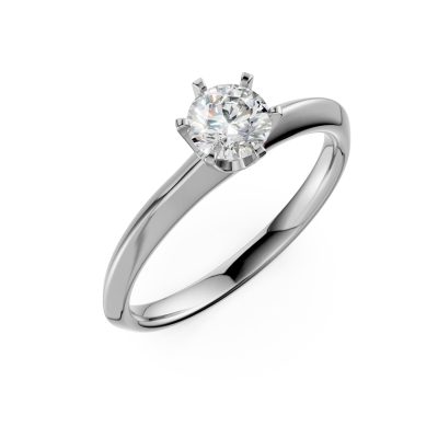 Inel de logodna din aur alb cu diamant de 0.4ct