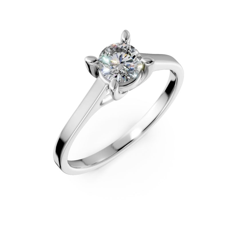 Inel de logodna din aur alb cu diamant de 0.4ct