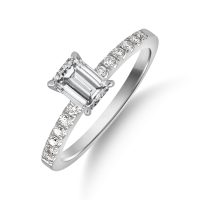 Inel de logodna din aur alb cu diamant de 0.9ct si diamante de 0.19ct