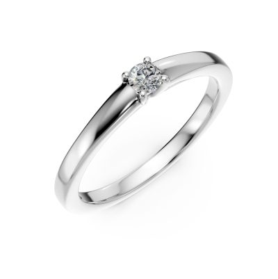 Inel de logodna din aur alb cu diamant solitaire de 0.09ct