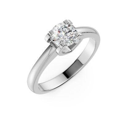 Inel de logodna din aur alb cu diamant solitaire de 0.4ct