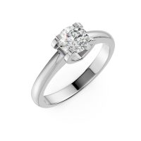 Inel de logodna din aur alb cu diamant solitaire de 0.4ct