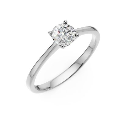 Inel de logodna din aur alb cu diamant solitaire de 0.5ct