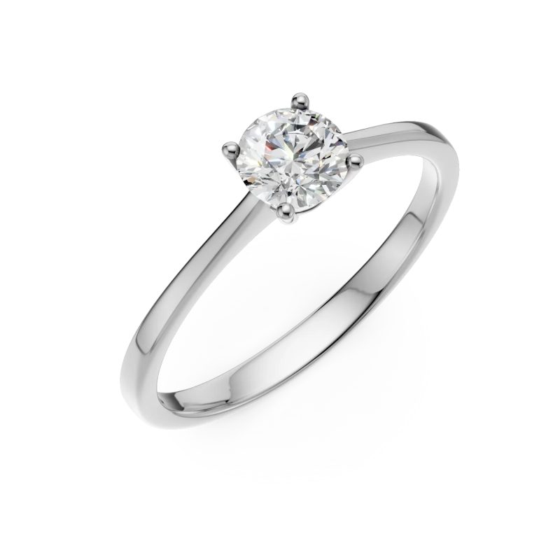 Inel de logodna din aur alb cu diamant solitaire de 0.5ct