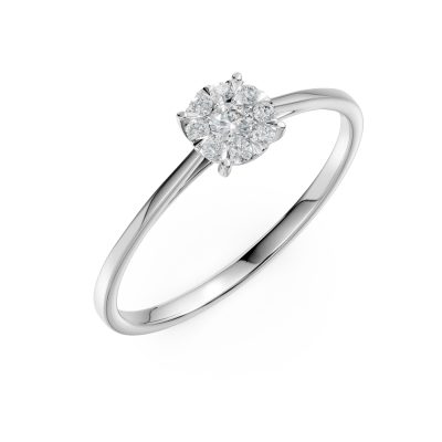 Inel de logodna din aur alb cu diamante de 0.2ct