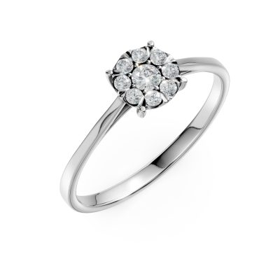 Inel de logodna din aur alb cu diamante de 0.2ct
