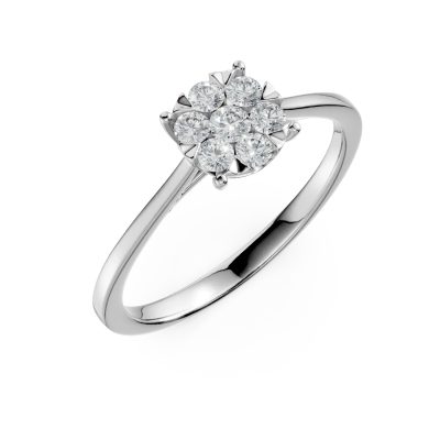 Inel de logodna din aur alb cu diamante de 0.35ct