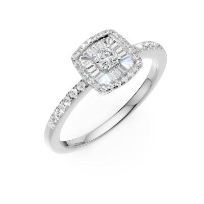 Inel de logodna din aur alb cu diamante de 0.3ct