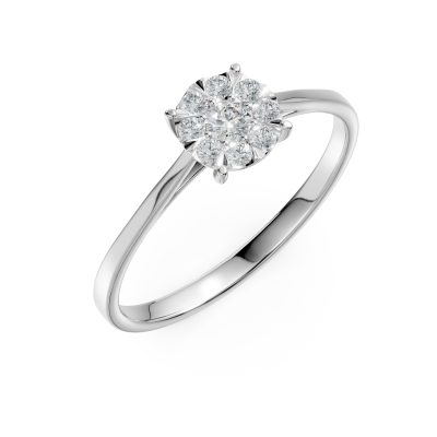 Inel de logodna din aur alb cu diamante de 0.3ct
