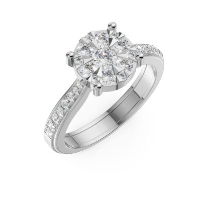 Inel de logodna din aur alb cu diamante de 0.48ct
