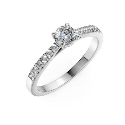Inel de logodna din aur alb cu diamante de 0.4ct