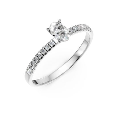 Inel de logodna din aur alb cu diamante de 0.4ct