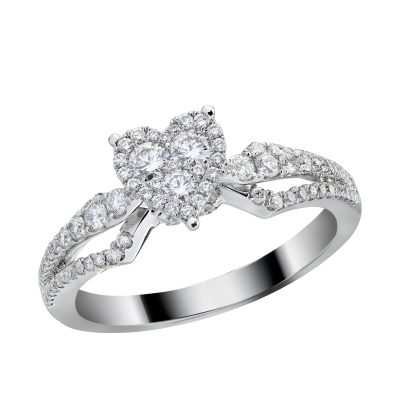 Inel de logodna din aur alb cu diamante de 0.51ct