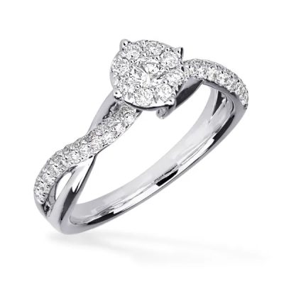 Inel de logodna din aur alb cu diamante de 0.52ct