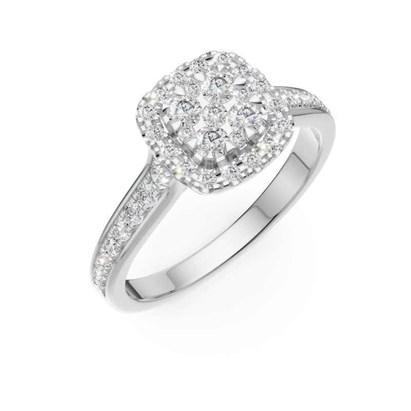 Inel de logodna din aur alb cu diamante de 0.52ct