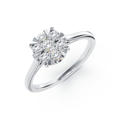 Inel de logodna din aur alb cu diamante de 0.5ct