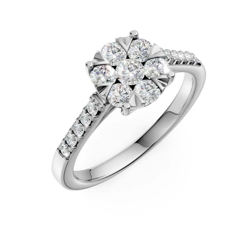 Inel de logodna din aur alb cu diamante de 0.5ct