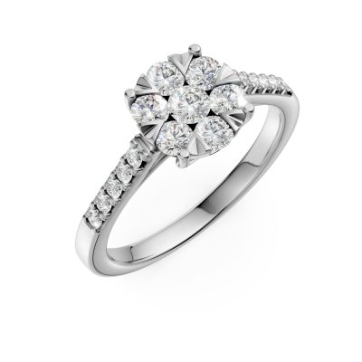 Inel de logodna din aur alb cu diamante de 0.5ct