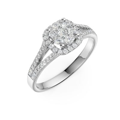 Inel de logodna din aur alb cu diamante de 0.5ct