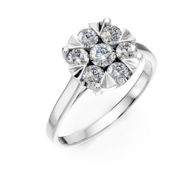 Inel de logodna din aur alb cu diamante de 0.6ct