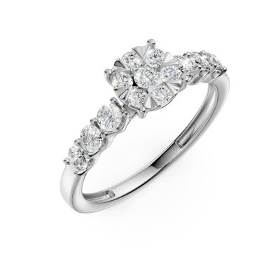 Inel de logodna din aur alb cu diamante de 0.8ct