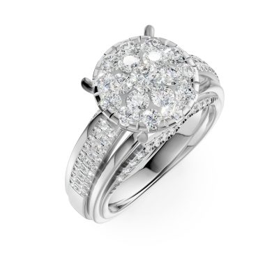 Inel de logodna din aur alb cu diamante de 0.8ct