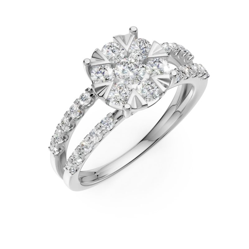 Inel de logodna din aur alb cu diamante de 1ct