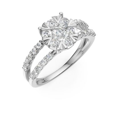 Inel de logodna din aur alb cu diamante de 1ct