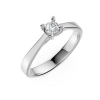 Inel de logodna din aur alb cu un diamant solitaire de 0.15ct