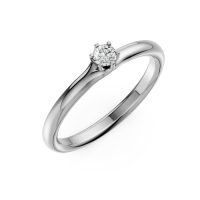 Inel de logodna din aur alb cu un diamant solitaire de 0.15ct