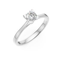 Inel de logodna din aur alb cu un diamant solitaire de 0.16ct