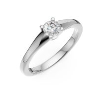 Inel de logodna din aur alb cu un diamant solitaire de 0.19ct