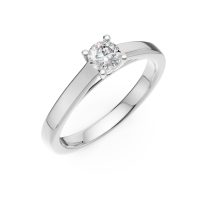 Inel de logodna din aur alb cu un diamant solitaire de 0.24ct
