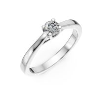 Inel de logodna din aur alb cu un diamant solitaire de 0.25ct