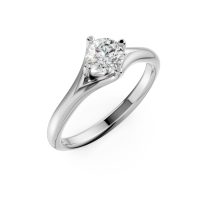 Inel de logodna din aur alb cu un diamant solitaire de 0.2ct