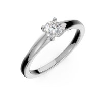 Inel de logodna din aur alb cu un diamant solitaire de 0.2ct
