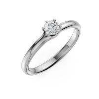 Inel de logodna din aur alb cu un diamant solitaire de 0.2ct