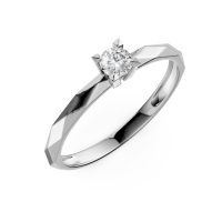 Inel de logodna din aur alb cu zirconia solitaire