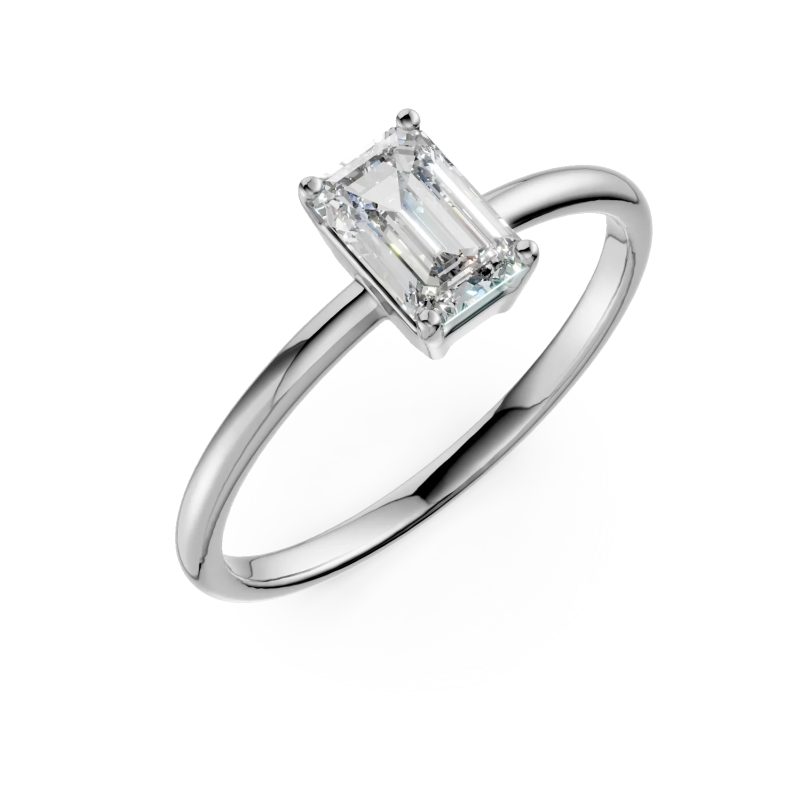 Inel de logodna din aur alb cu zirconia solitaire