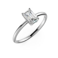 Inel de logodna din aur alb cu zirconia solitaire