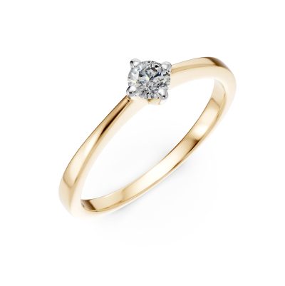 Inel de logodna din aur galben cu diamant de 0.19ct