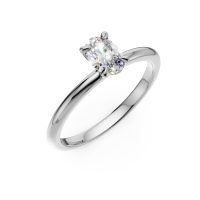 Inel de logodna din aur galben cu diamant oval de 0.4ct