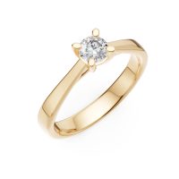 Inel de logodna din aur galben cu diamant solitaire de 0.2ct