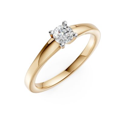 Inel de logodna din aur galben cu diamant solitaire de 0.3ct